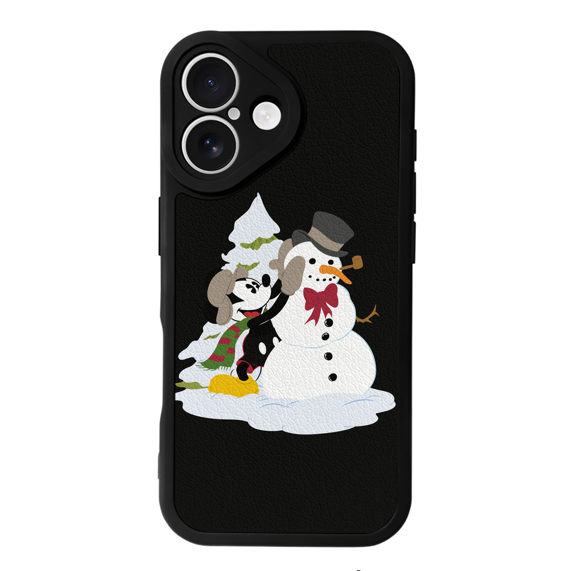 （画像用） ミッキーマウス Mickey Mouse 【iPhone 16シリーズ対応】シリコンスマホケース（レザー調） 材質：シリコン